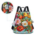 thumbnail image 5 of FORMRS Women's Travel Backpack Purse Anti-Theft Hidden Pockets Casual Shoulder Bag, Pink Floral Tomatoes, 5 of 7