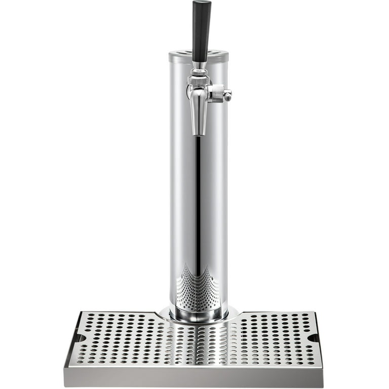 VEVOR Beer Tower Kegerator Tower 2 Faucet Beer Tower Stainless Steel Drip Tray