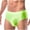 Mens Underwear Green, variant on Mens Underwear Trendy High-Cut Mid Waisted Silk Briefs Casual Solid Stretchy Comfort Support Basic Brief