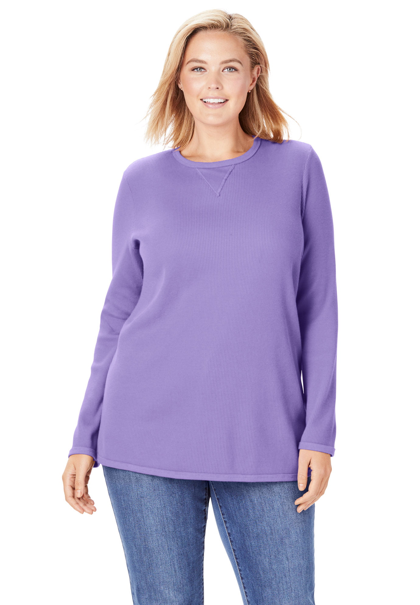Woman Within Plus Size Thermal Sweatshirt - Walmart.com