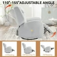 thumbnail image 3 of Swivel Rocker, Power Recliner Chair with Lumbar and Neck Support Pillow, Glider Chair with 270° Swivel, Heavy Duty Motion Mechanism with USB and Type-C Ports, 3 of 7
