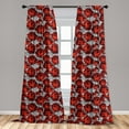 thumbnail image 5 of Ambesonne Floral Curtains, Roses Vintage Valentines, Pair of 28"x95", Red Grey Black, 5 of 5