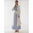 thumbnail image 6 of Printed Long Sleeve Maxi Dress with Belt, 6 of 6