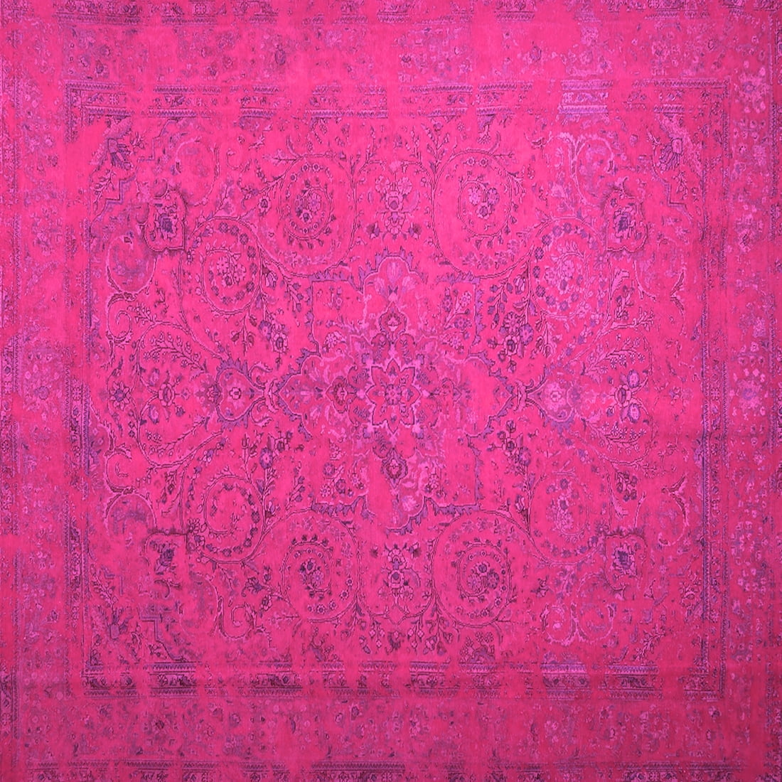 Ahgly Company Indoor Square Persian Pink Bohemian Area Rugs, 3' Square ...