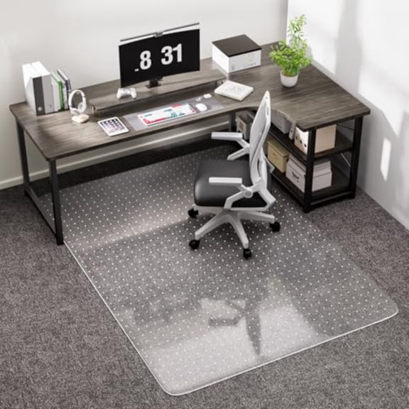 Office Chair Mat for Low Pile Carpet with Lip 48 x 60 Clear Plastic Floor Protector Heavy Duty Desk Chair Mat for Rolling Chairs Smooth Glide Computer Mat for Home Office
