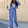thumbnail image 5 of Pantalones Traje de dos piezas para mujer, Blazer de Color sólido, conjuntos de 2 piezas, trajes de trabajo femeninos Ygjytge Azul T L para Mujer, 5 of 5