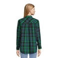 thumbnail image 4 of Time and Tru Women's Button Down Flannel Shirt with Long Sleeves, Sizes XS-3XL, 4 of 5