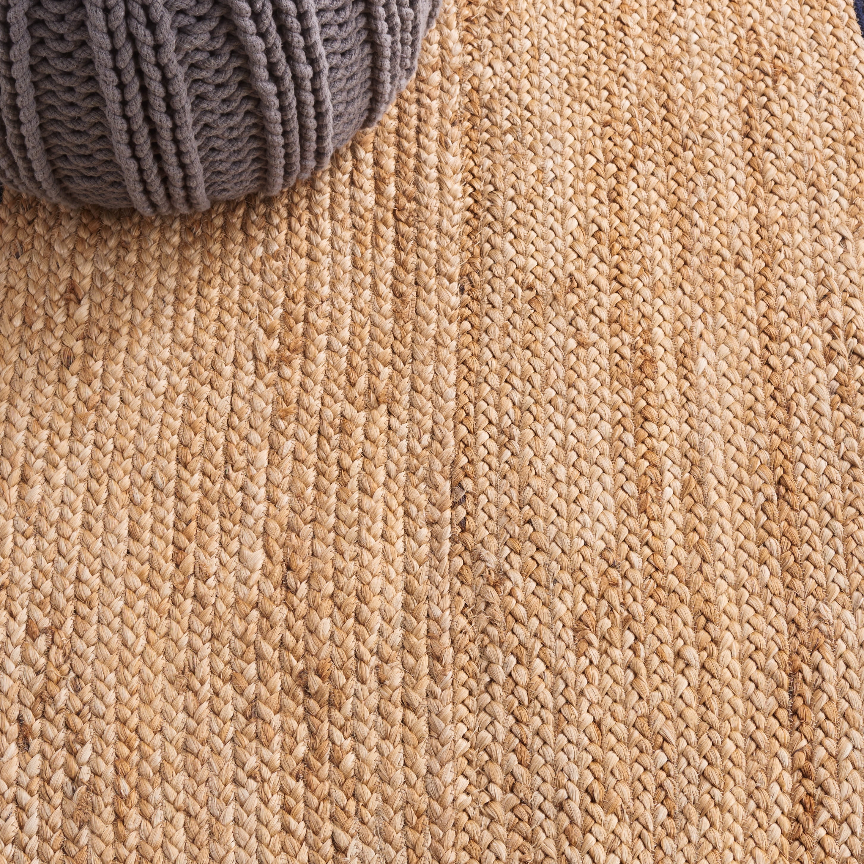 SAFAVIEH Natural Fiber Joshua Bordered Area Rug, Natural/Navy, 5' x 8' Oval