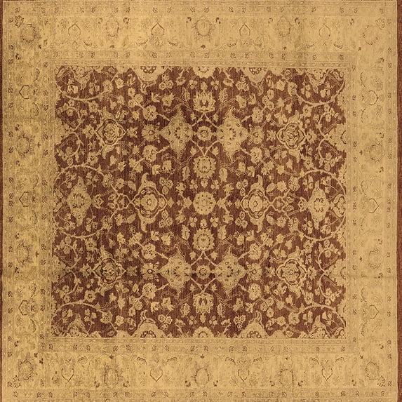 Ahgly Company Indoor Square Oriental Brown Industrial Area Rugs, 4' Square