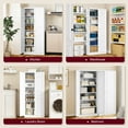 thumbnail image 4 of AUHUP Pantry Cabinet with 5 Adjustable Shelve, 71"H White Metal Storage Cabinet for Kitchen, Dining Room, Living Room, 4 of 7