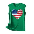 thumbnail image 3 of Graphic Tank Tops, Summer 2024 Sleeveless 4th of July Shirts Women Crew Neck Casual Flag Sunflower Print Tanks (XL, Green 06), 3 of 4