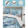 thumbnail image 4 of Blue Coastal Crab Twin XL Size Down Alternative Comforter, Lightweight Comforter Quilt Bedding Set with Pillow Shams Summer Beach Starfish Botanical All Seasons Bed Comforter Duvet Insert 68"x98", 4 of 7