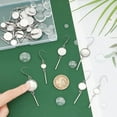 thumbnail image 4 of 1 Box 24 Sets 6 Sizes DIY Blank Dome Dangle Earring Making Kit Stainless Steel Earring Hooks with Flat Round Tray Blank Earring Pendants Setting Metal Dangle Earrings for Jewelry Making, 4 of 6