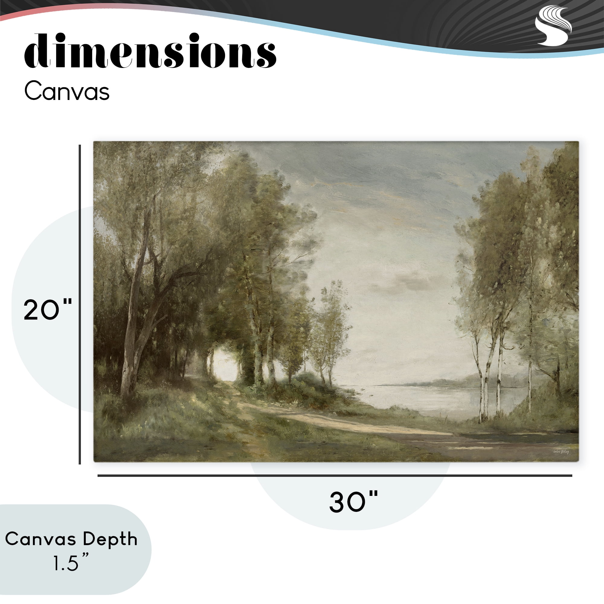 Stupell Industries Tranquil Lakeside Path Canvas Wall Art, design by Amber Sterling