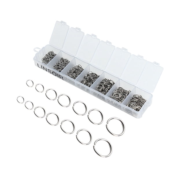 770PCS DIY en caja Accesorios de joyería Anillo de conexión Anillo de acero inoxidable Anillo abierto Anillo cerrado