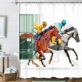 thumbnail image 2 of Horse Shower Curtain, Farm Competitive Scene with Three Racing Horses, Waterproof Fabric Bathroom Decor, Bath Curtains Accessories, with Hooks, 69X70 Inches, 2 of 3