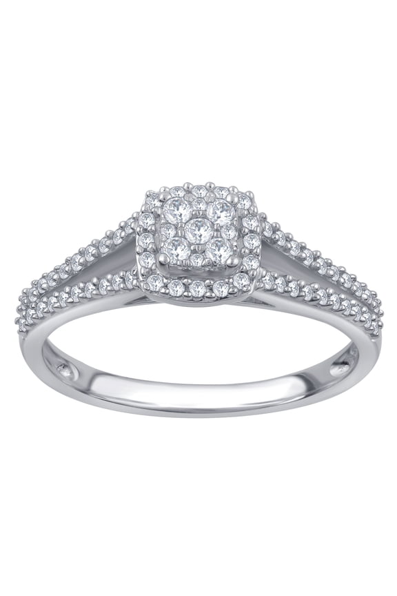 1/3 Cttw Diamond Split Shank Ring in 10K White Gold