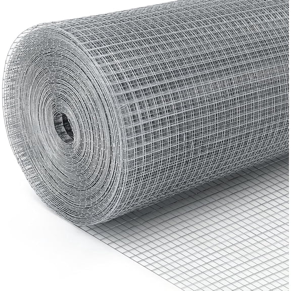 Land Guard Hardware Cloth 1/2 Inch 48inx200ft   19 Gauge Square chicken Wire Fence Mesh Roll Raised Garden Bed Plant Supports Poultry Netting Cage Snake Fence(Sliver)
