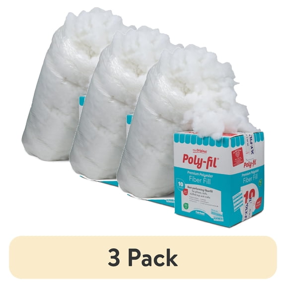 (3 pack) Poly-Fil Polyester Fiberfill Stuffing, 10lb Box, Bulk, by Fairfield