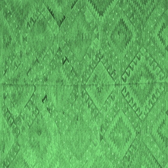 Ahgly Company Indoor Square Southwestern Emerald Green Country Area Rugs, 8' Square