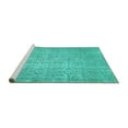 thumbnail image 2 of Ahgly Company Machine Washable Indoor Square Abstract Turquoise Blue Contemporary Area Rugs, 8' Square, 2 of 4