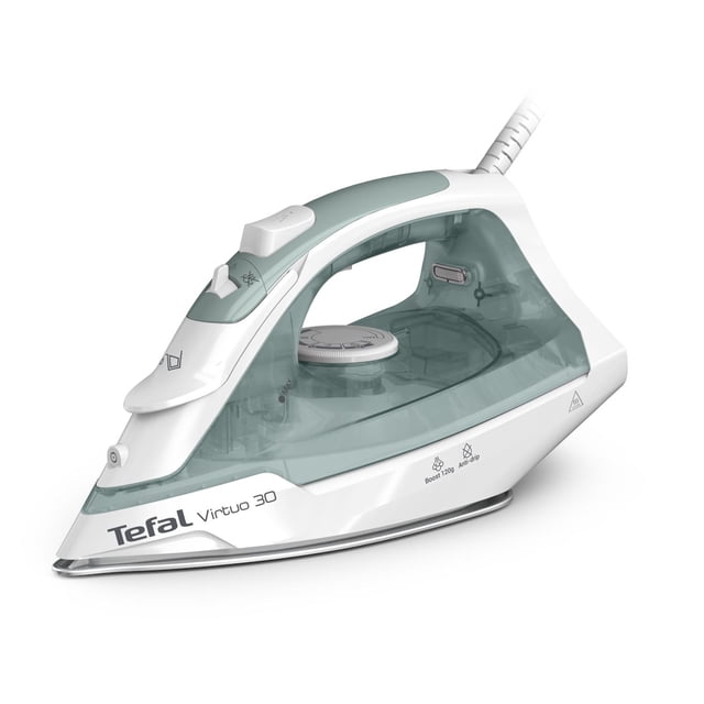Tefal Virtuo FV2C42E0 - Plancha de vapor (2000 W, 27 g/min, golpe de vapor de 120 g/min, tiempo de c
