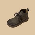 thumbnail image 4 of Taylonsss Women's Low Heel Lace-Up Round Toe Ankle Boots in Distressed Leather for Fall and Winter Comfortable Versatile Short Boots with Thick Sole for Casual and Outdoor Wear, 4 of 6