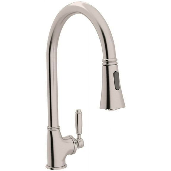 Rohl Michael Berman Gotham Single Hole Side Lever Pulldown Kitchen Faucet In Satin Nickel