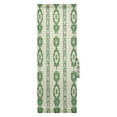 thumbnail image 3 of Green Floral Stripes Door Curtain 25x40in Privacy Mesh with UV Protection Tie Back Rod Pockets, 3 of 10