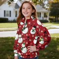 thumbnail image 3 of Uorisanigo Girls Sweatshirts Fashion Christmas Snowman Long Sleeve Shirts Tops Fall Trendy Quarter Zip Pullover Sweatshirts School Cropped Pullover Hoodies No Hood for Sports and Daily Wear, 3 of 7