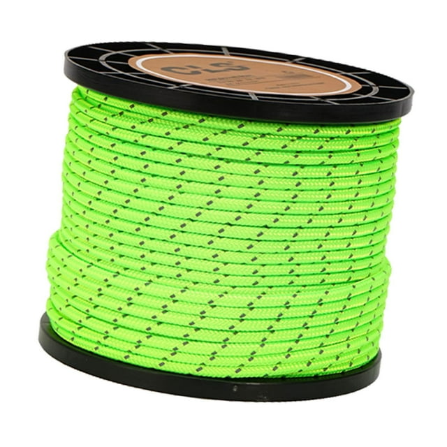 Cordón reflectante para tienda de campaña, cuerda reflectante para tienda, línea de remolque sólida, cuerda ligera para campamento, 50M, 4mm verde brillante