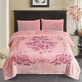 thumbnail image 1 of JML Thick Warm Winter Fleece Blanket For King Bed 2 Ply Reversible Soft Raschel Blanket,87"x94",10.5lb, Pink Floral, 1 of 8