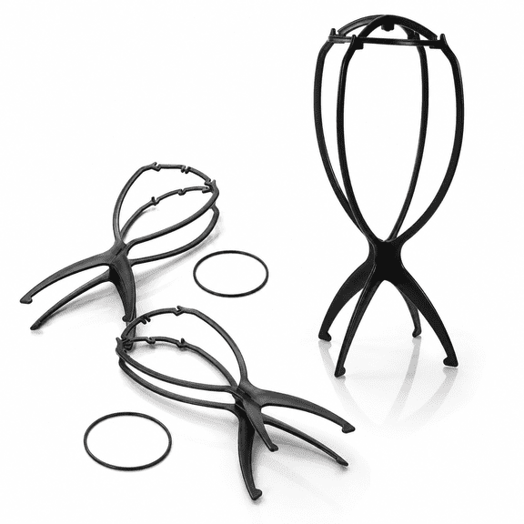 3 Pack Wig Stand Wig Head Stand for Multiple Wigs,Black