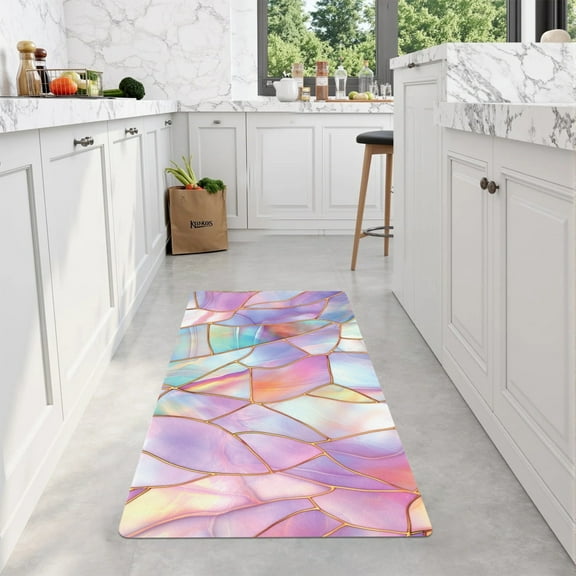 Colorful Franc Rubber Long Kitchen Mat