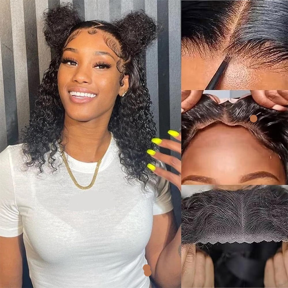 Lace Wig for Women Curly 4x4 Glueless Ready to go Human Hair Wigs Pre-Cut Lace Wig