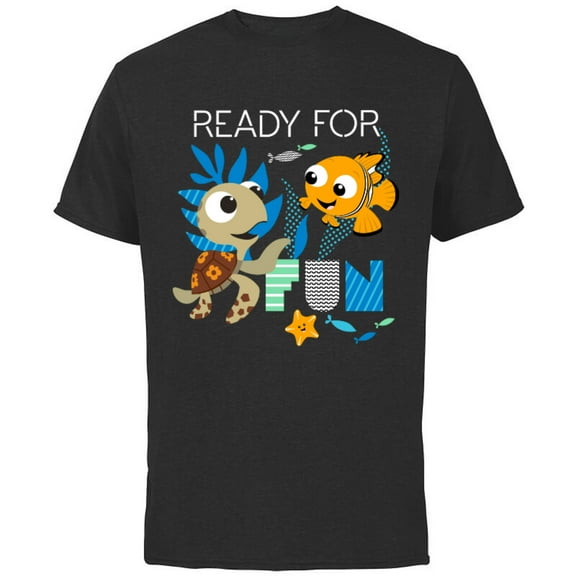 Disney PIXAR Nemo and Squirt T-Shirt - Short Sleeve Cotton T-Shirt for Adults - Customized-Black