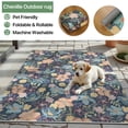 thumbnail image 4 of DEORAB 9'x12' Outdoor Rug Chenille Patio Carpet Three-Layer Material Imitation Silicone Spot Molding Camping Outside RV Mat,Blue, 4 of 10