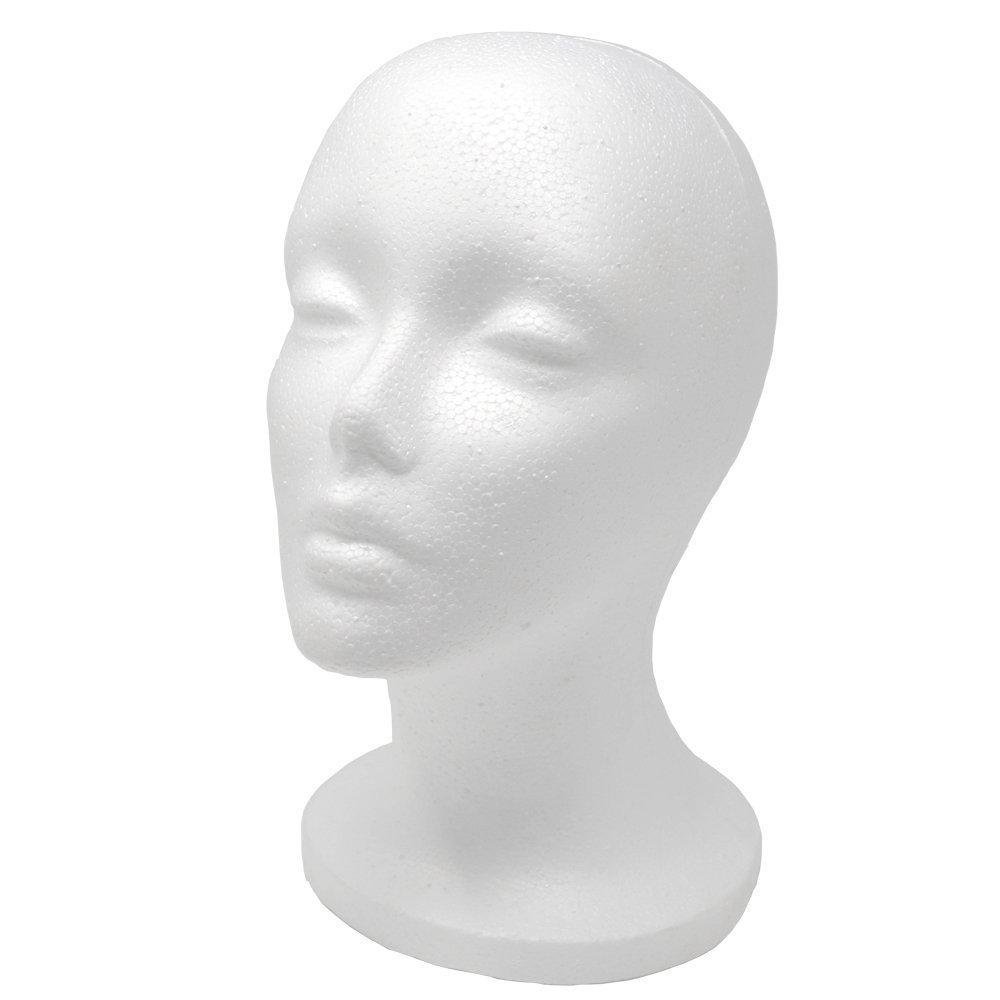 A1 Pacific Female Styrofoam Mannequin Head, 11" L 1 Count
