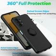 thumbnail image 6 of SaniMore Case for Samsung Galaxy A34 5G 2023, Shockproof TPU Backplane & Hidden 360 Degree Rotating Kickstand Magnetic Car Mount Shock Absorption Anti-slip Anti-fall Full-protective Shell, Lightcyan, 6 of 7