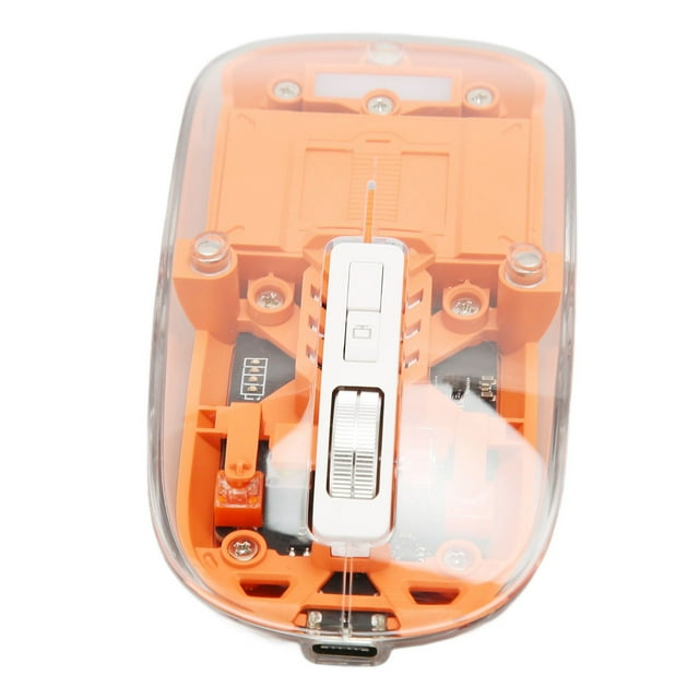 Souris Transparente Claire, 3 Modes, Batterie Rechargeable, Clic Silencieux, Roue en Métal, 4 DPI Réglables, Design Ergonomique, Compatible avec IOS