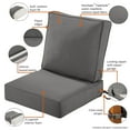 thumbnail image 4 of Classic Accessories 25 x 25 x 5 in. Patio Lounge Chair Cushion Set, Light Charcoal, 4 of 18
