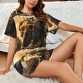 thumbnail image 4 of Fotbe Cool Sunglasses Elephant Art Conjunto de Pijama Estampado para Mujer, 2 Piezas, Ropa de Dormir con Camiseta de Manga Corta y Shorts Suaves-Large, 4 of 6