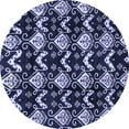 thumbnail image 1 of Ahgly Company Indoor Round Abstract Blue Modern Area Rugs, 6' Round, 1 of 4