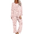 thumbnail image 1 of FAIWAD Ensemble de Pyjama pour Femmes Manches Courtes Capri avec Pantalon Long Doux Confortable Ensemble de Nuit d'Été, 1 of 6