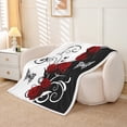thumbnail image 2 of Manfei Red Rose Floral Throw Blanket for Couch 30x40 for Girls, Black and White Plush Blanket, Butterfly Print Fleece Throw, Breathable Room Decor, 2 of 8