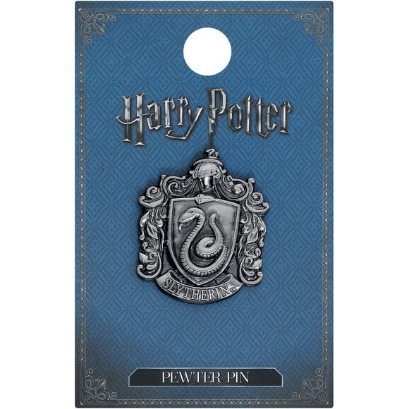 Alfiler de solapa con monograma del escudo escolar de Harry Potter Slytherin