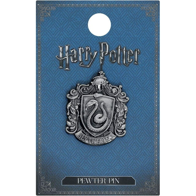 Alfiler de solapa con monograma del escudo escolar de Harry Potter Slytherin