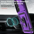 thumbnail image 2 of for Samsung Galaxy A35 5G Case with Slide Camera Cover HD Screen Protector [Military Grade 16ft. Drop Tested] Magnetic Ring Holder Kickstand Protective Phone Case for Galaxy A35 5G 2024, Purple, 2 of 18