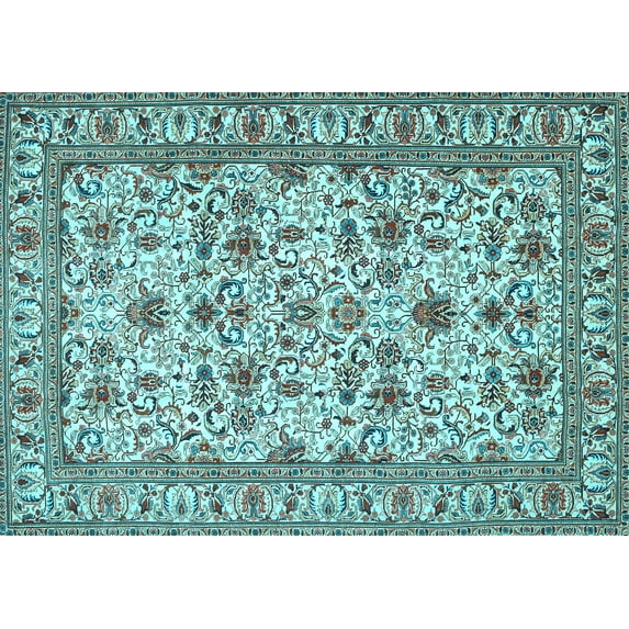 Ahgly Company Indoor Rectangle Persian Light Blue Traditional Area Rugs, 8' x 12'