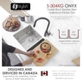 thumbnail image 6 of Stylish Undermount 30" Stainless Steel Double Bowl Kitchen Sink with Grid S-304XG, 6 of 12